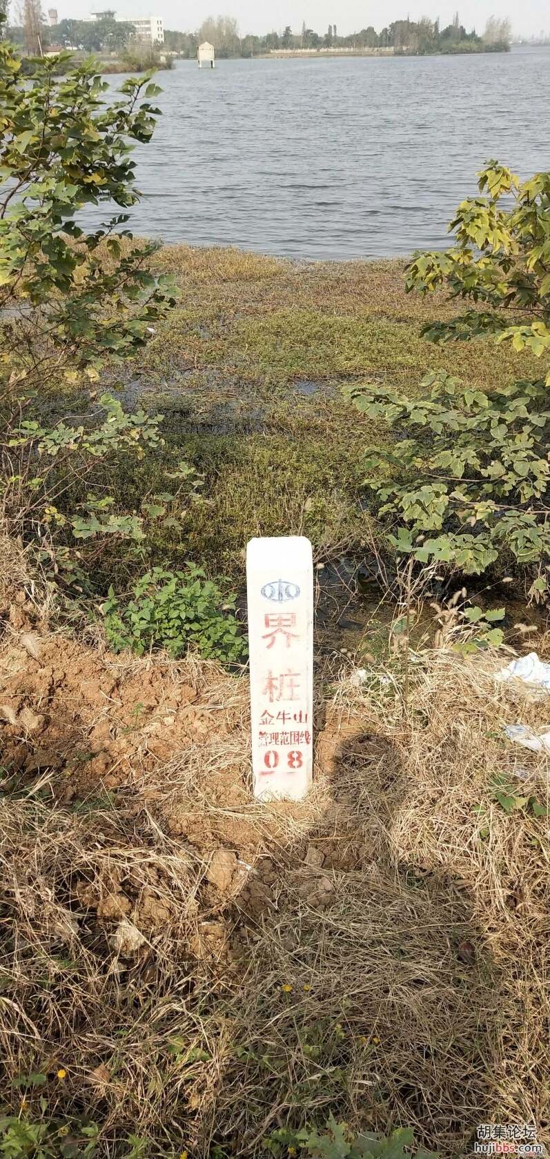 金牛山社区与金山社区的分界碑