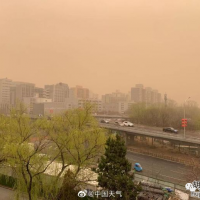 沙尘暴下的帝都北京